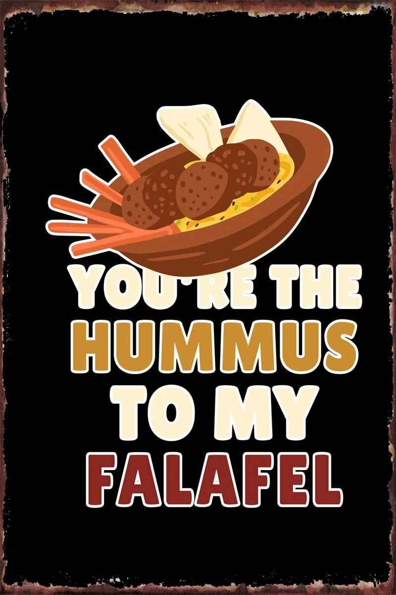 

Хумус фалафель, Арабская еда, ретро, винтажный металлический знак, жестяные таблички, Настенный декор, украшение для дома, клуба, мужская пещ...