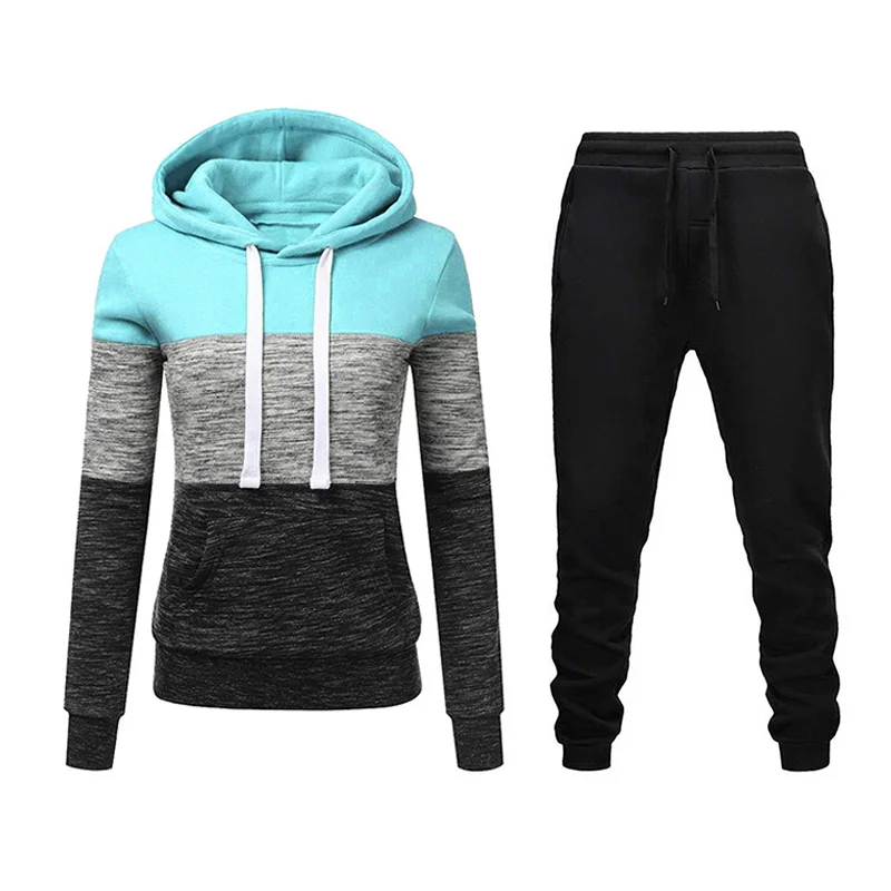 

2020 Two Piece Set Tracksuit Women Letter Sweatshirt + Pants Sets Sportswear Suit Casual Hoodies With Pockets Ropa De Mujer