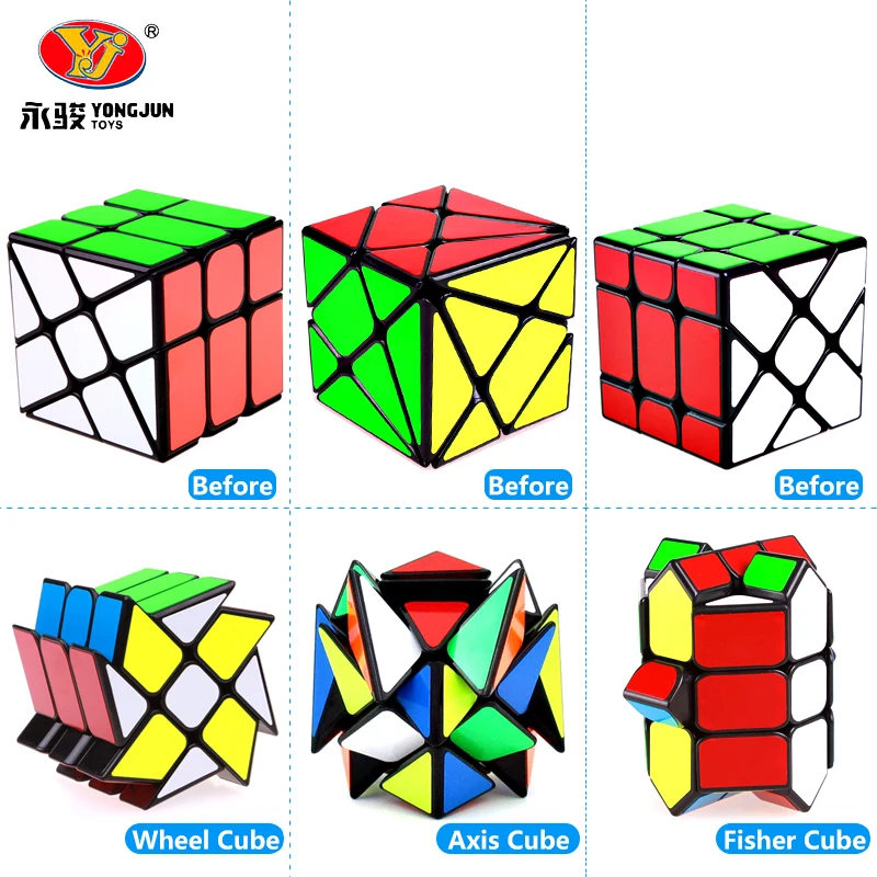

YJ Wheel magic speed cube Yongjun Axis puzzle cubes sticker professional Fisher cubo magico 3x3x3 educational toys for children