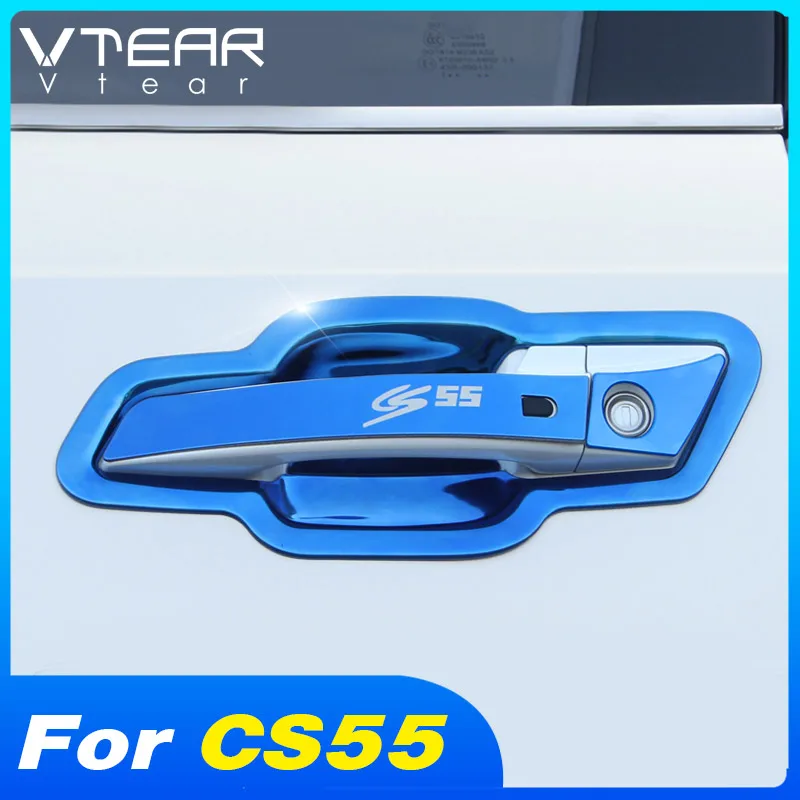 

Vtear внешняя дверная ручка крышка чаши украшение кузова автомобиля Красивая отделка против царапин аксессуары Запчасти для Changan CS55 2020