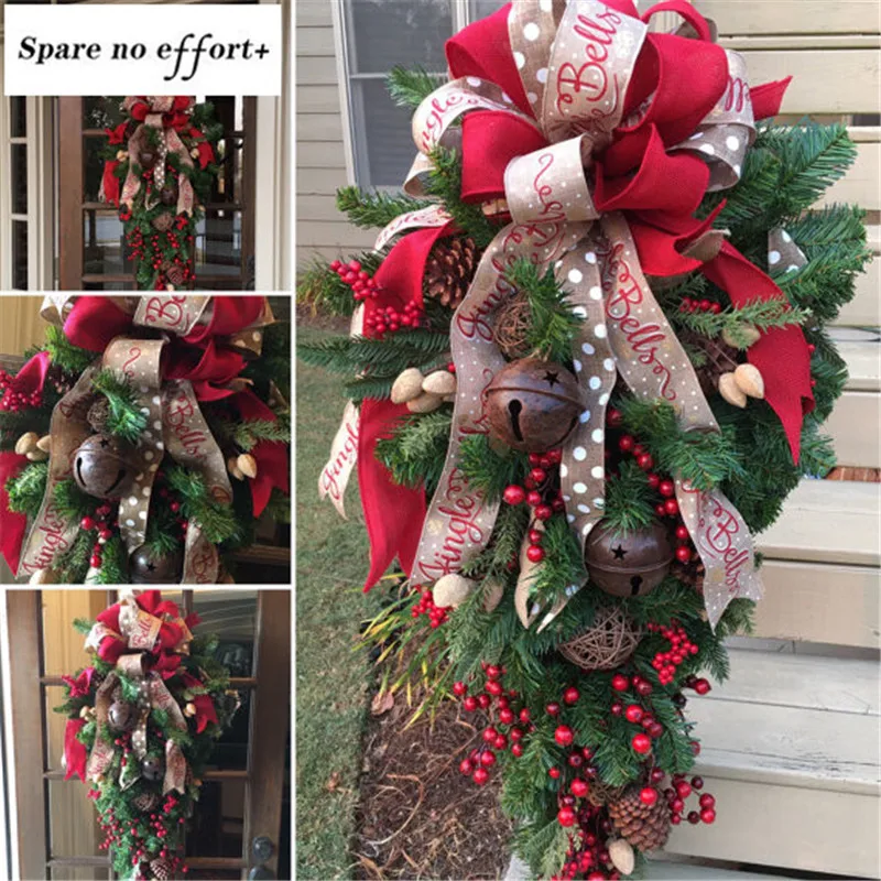 Christmas Rattan Decoration Hotel with Garland 2021 New Year American Hand-made Home Year's Eve Decorations | Дом и сад