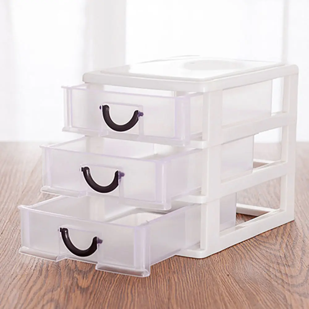 Прочный пластиковый офисный столик с выдвижным ящиком 3/4 уровня Настольный ящик