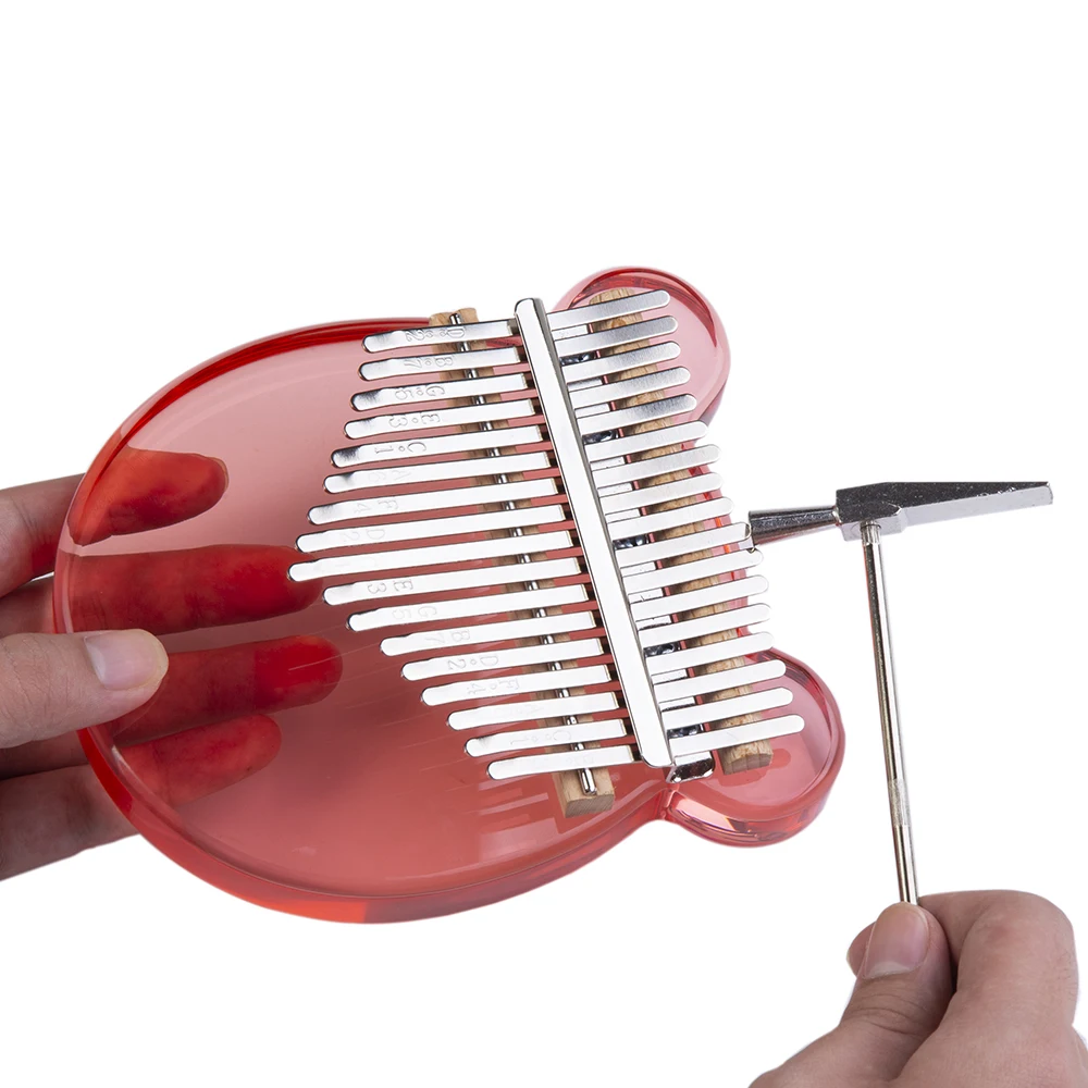 Калимба 17 клавиш прозрачное акриловое пианино в форме розового медведя