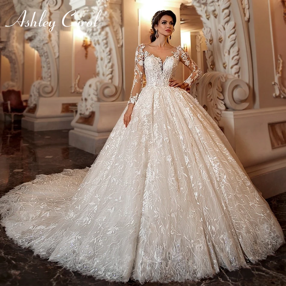 Эшли Кэрол кружева Свадебные и Бальные платья 2022 с длинным рукавом в африканском