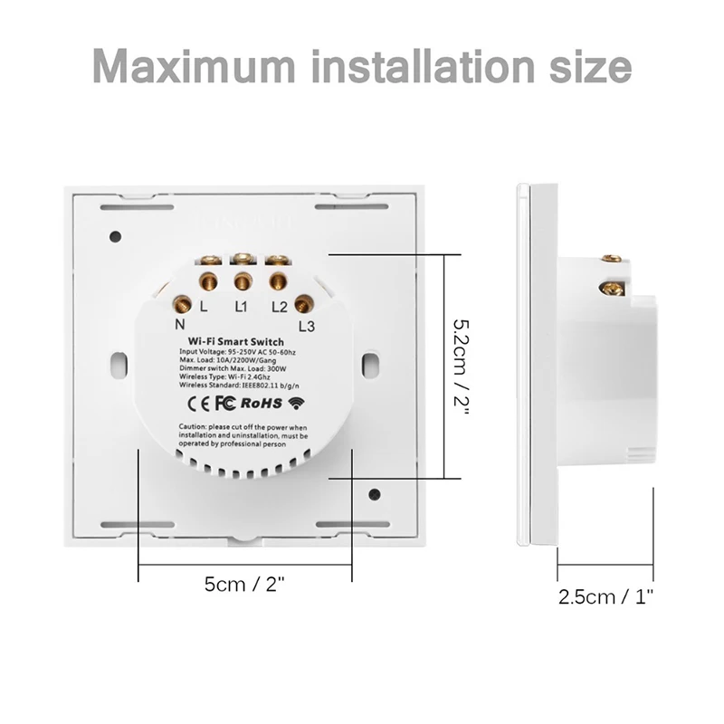 

WiFi Smart Remote Control Wall Switch WiFi dual-control smart panel, touch/voice control, one-time installation, long-term use