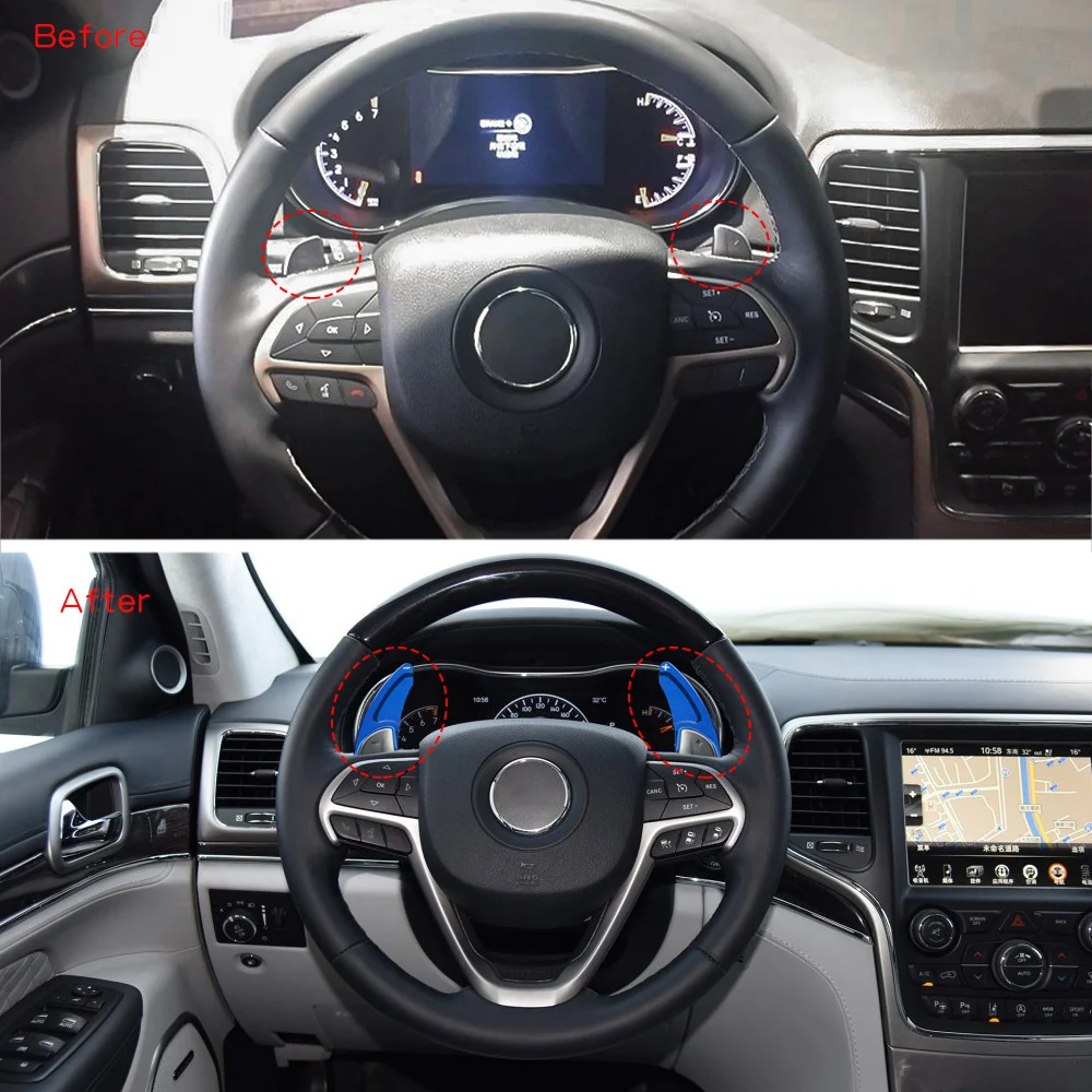 Внутренние молдинги SHINEKA для Jeep Grand Cherokee 2014 + крышка переключателя рулевого колеса