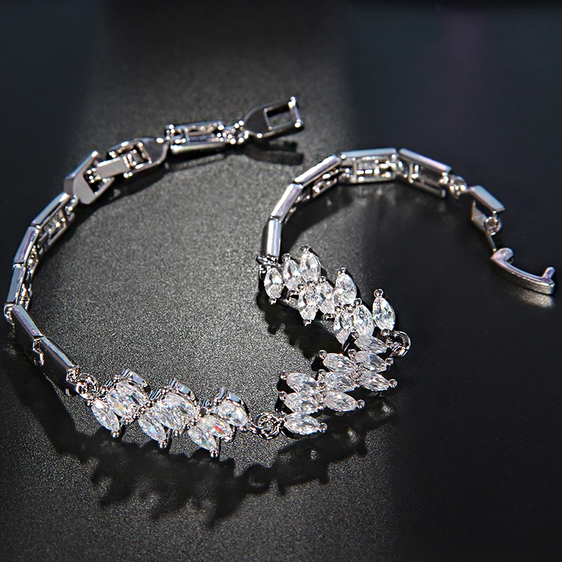 Браслет jinzeyi женский с инкрустацией из циркония Ювелирное Украшение стразами AAA