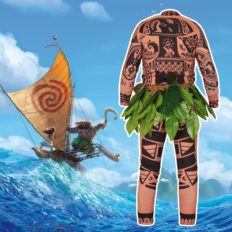 Косплей-костюмы аниме Моана для взрослых Maui топ с рисунком из татуировок мужской