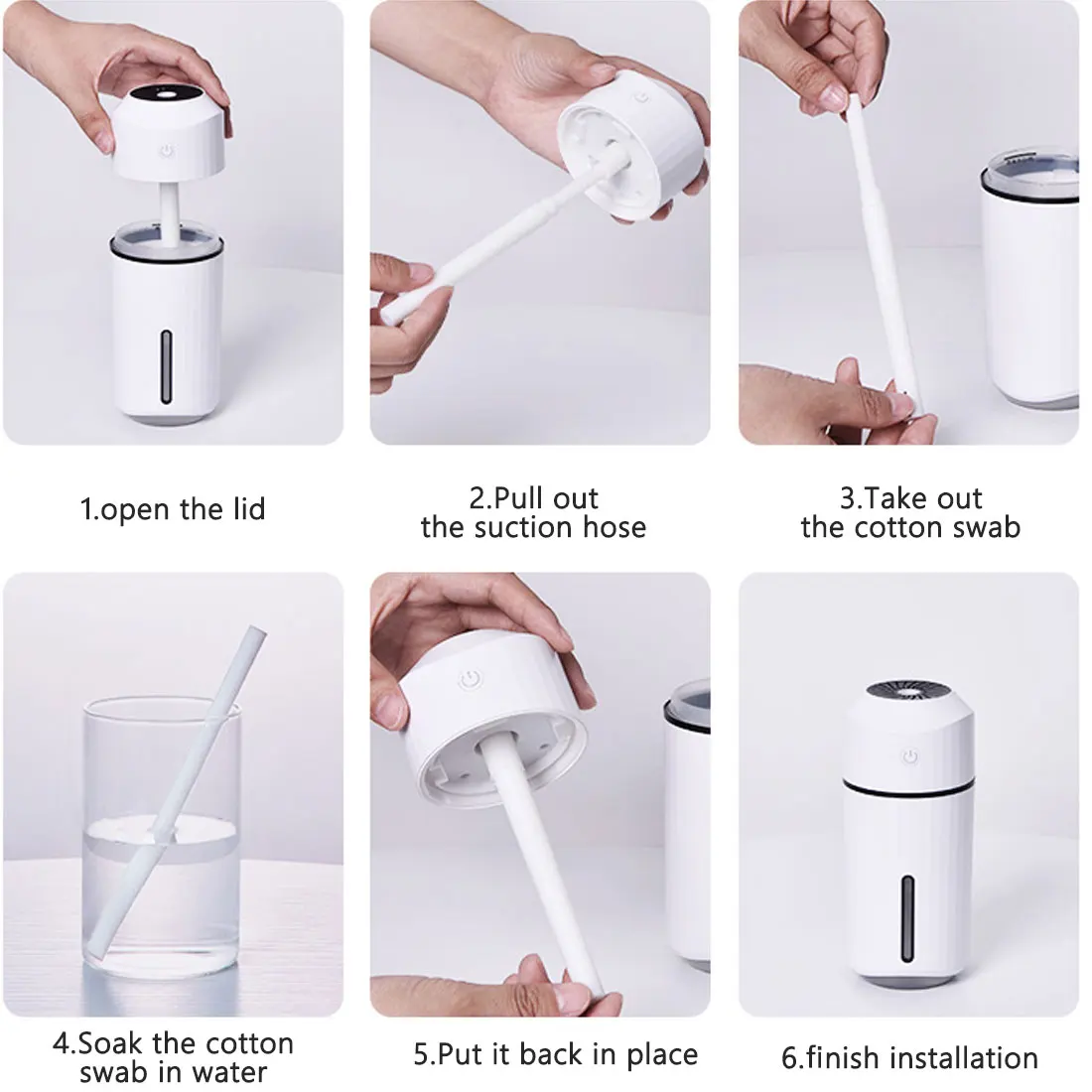 

10 Pcs/ pack Air Humidifier Cotton Swabs Aroma Diffuser Filters Mist Maker Replace Parts Air Humidifiers Aroma Filter
