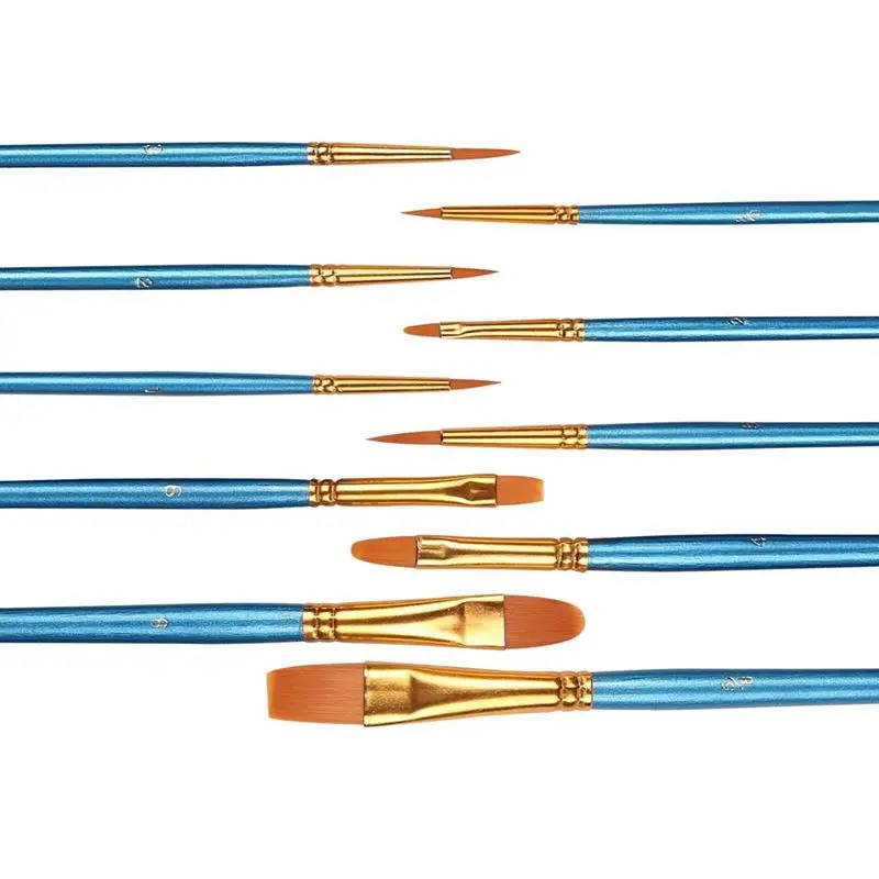 

Paint Brush Set by, 20 pcs Nylon Hair Brushes for Acrylic Oil Watercolor Painting Artist Professional Painting Kits