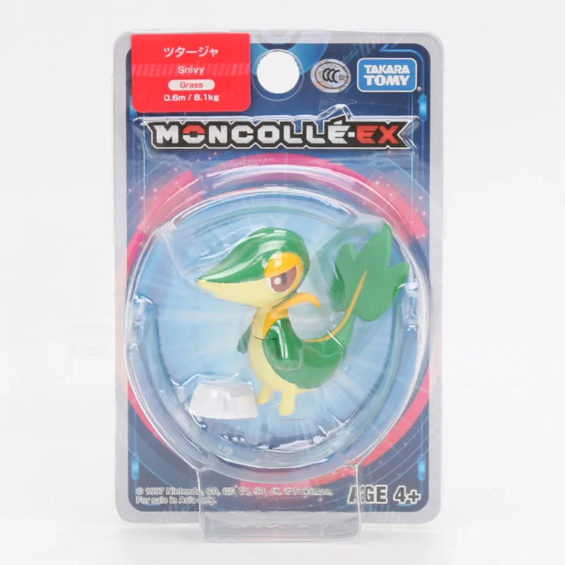 22 snivy Takara Tomy подлинный Покемон чармандер белка Mimikyu Raichu Mudkip Oshawott Пикачу snorlax 4 см коллекция игрушка фигурка подарки - Цвет: 22 snivy