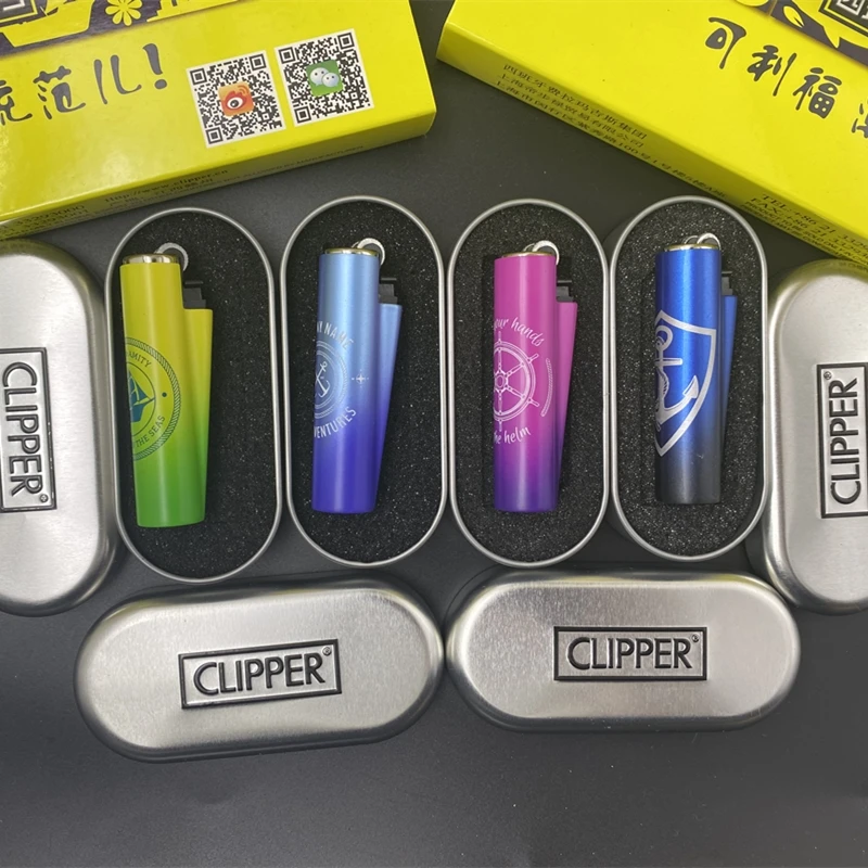 

Original Clipper Lighter Metal Grinding Wheel Butane Gas Lighter 4Pcs Exquisite Metal Box Packaging Use For Collection And Gift