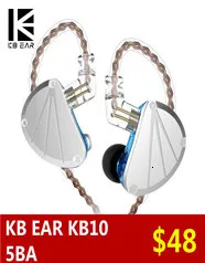 KB EAR F1 наушники с сбалансированной арматурой, наушники для бега, спортивные технологии, Hi-Fi гарнитура с 3,5 мм наушниками MMCX