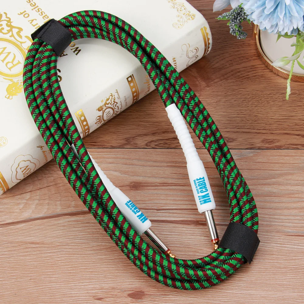 

Guitar Instrument Cable Professional Noiseless Cable for Guitar Bass Keyboard with Straight Plugs (Black&White)