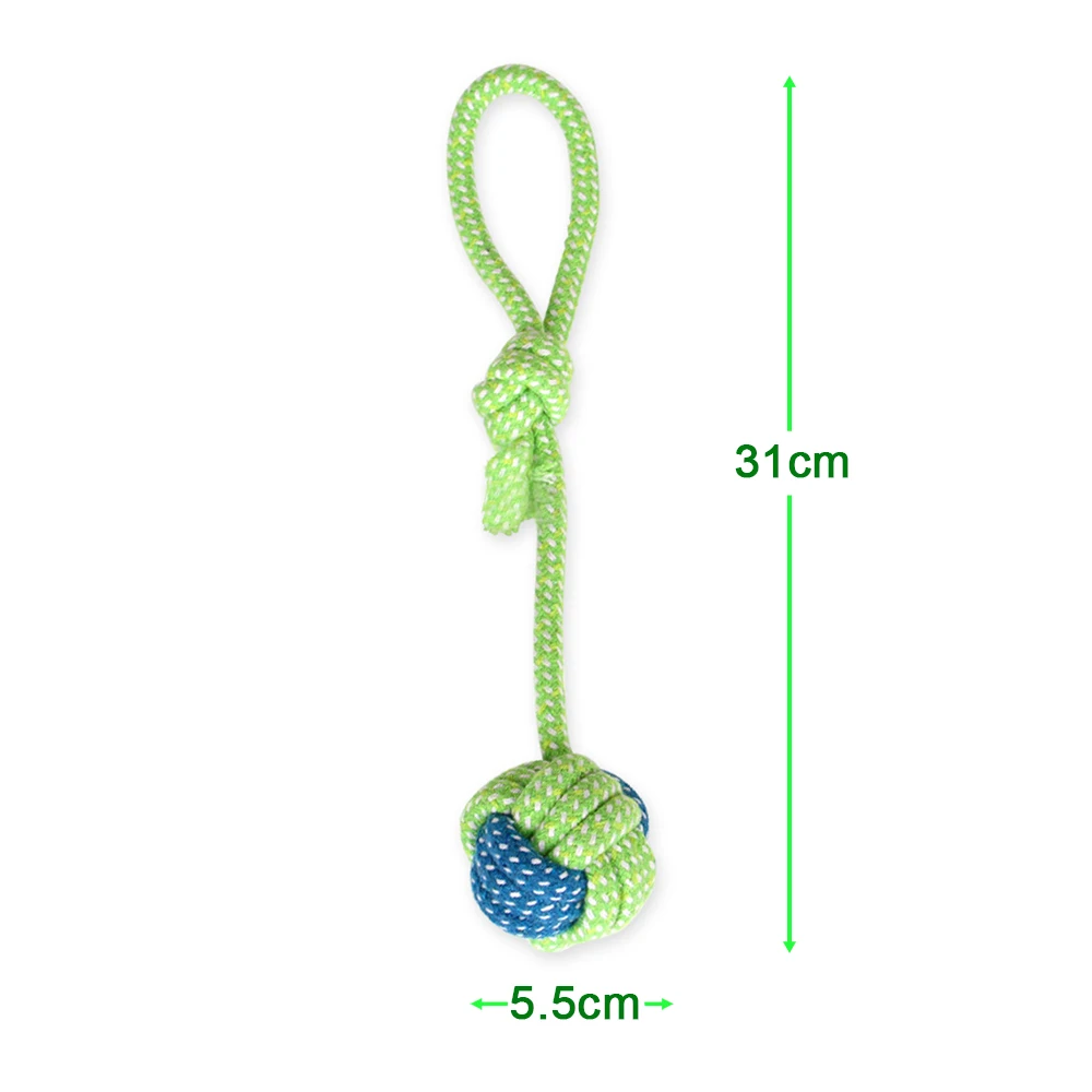 Dog Toys Cotton Rope Chew Ball Teeth Clean Pet Molar Supply Training Fun Playing Green Toy For Cat Puppy | Дом и сад