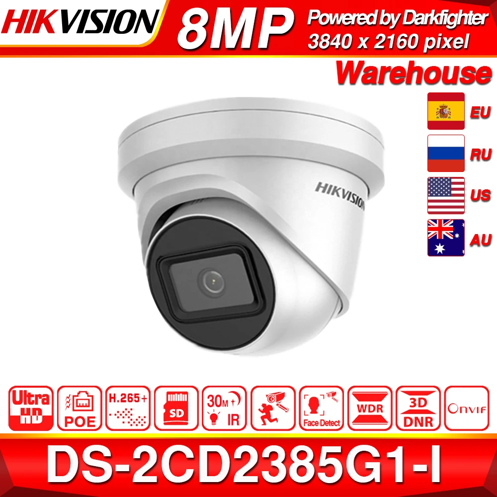Hikvision, оригинальная ip-камера, DS-2CD2385G1-I, 8 Мп, сетевая CCTV камера, H.265, CCTV, безопасность, POE, WDR, слот для sd-карты, EeayIP 3,0