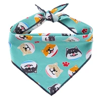 adjustable pet bandana scarf dog print pattern cotton washable dog bibs dog accessories summer pet dog grooming accessories sl