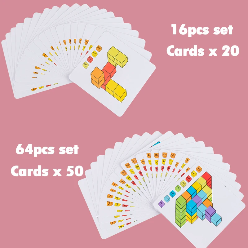 Детские деревянные кубики Радужные блоки Игрушки DIY Arts Montessori Образовательные пространственное мышление Логическая головоломка Арифметический учебный помощник.