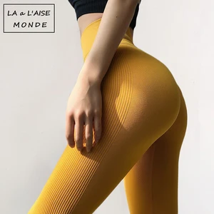 Женские высокоэластичные леггинсы для фитнеса, спортивного зала, штаны для йоги, пуш-ап, облегающие колготки для бега, спортивная одежда, бесшовные спортивные брюки