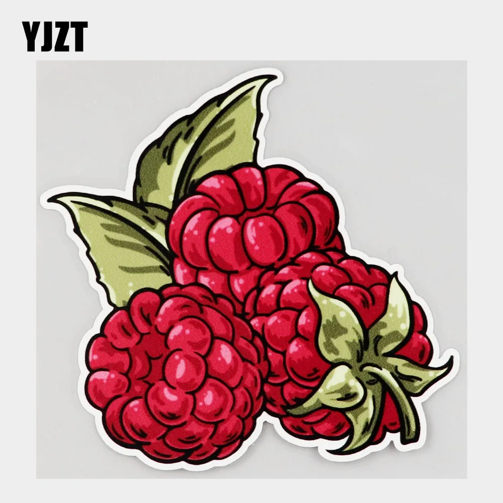 

YJZT 12,1 см × 11,3 СМ, стильная фотонаклейка с милыми малиновыми ягодами, 11C-0768