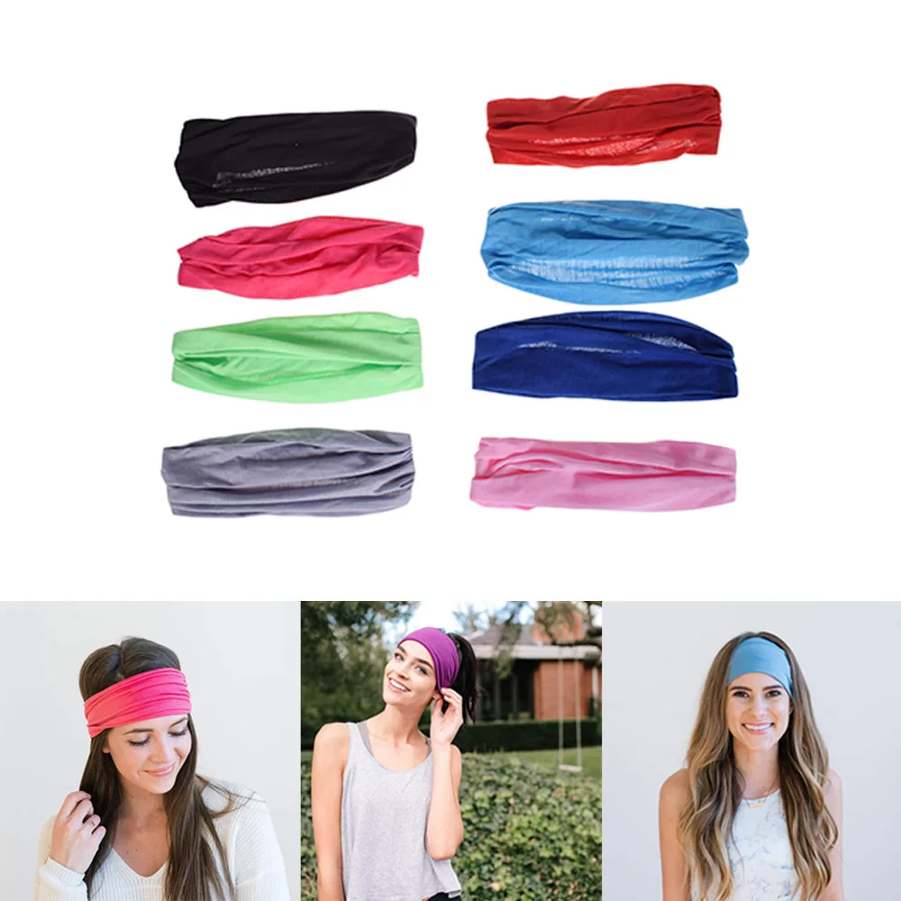 

Women's CottonYoga sports Hair Band Elastic Yoga Sport Headband Sweatband Football Running for Girls Solid Hair Band Mens