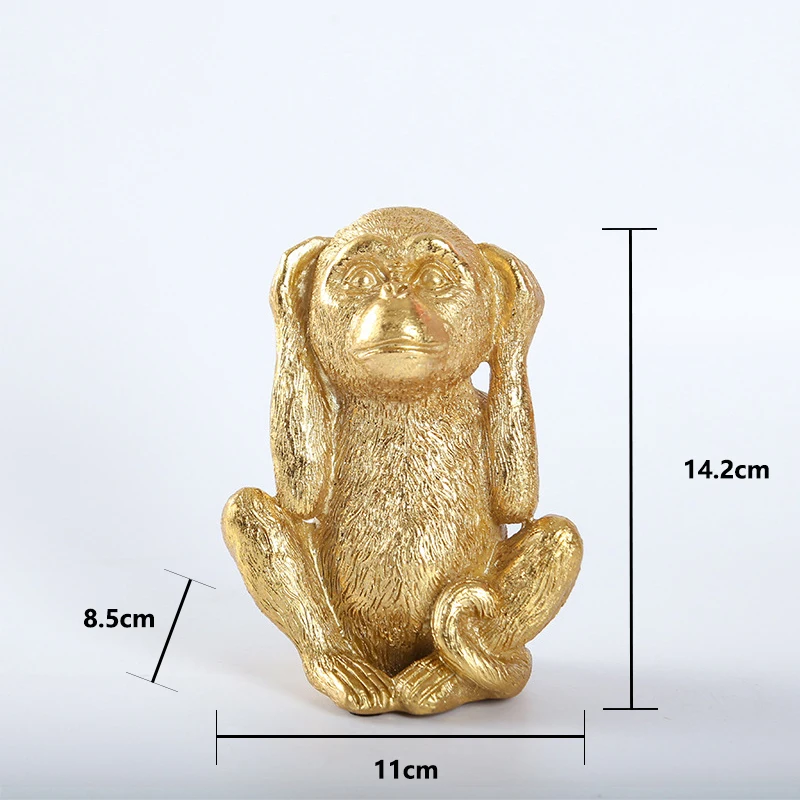 Золотая Обезьяна миниатюрные фигурки Декор для дома спальни коридора