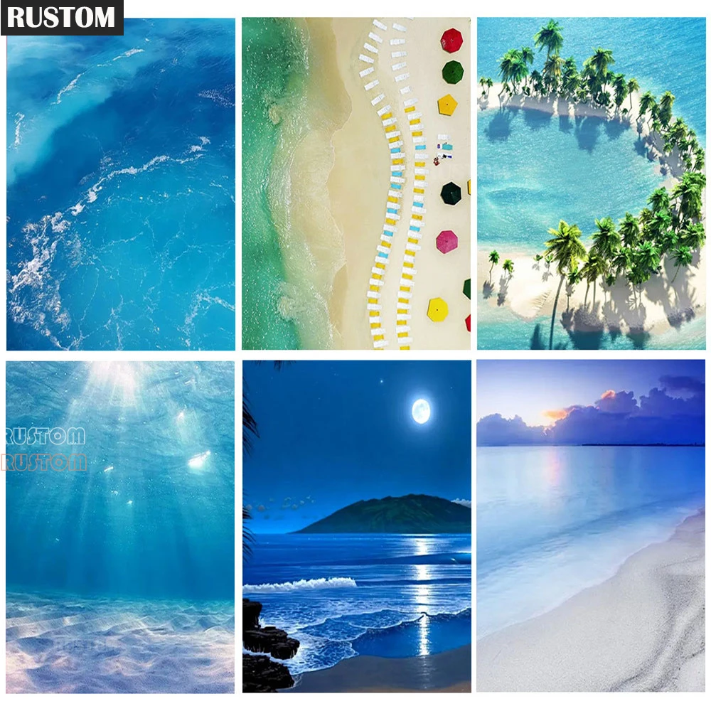 

Diamond Painting Landscape Sea Beach 5D DIY Diamond Embroidery Cross Stitch Rhinestone Mosaic Colorful Home Decoration Gift RUST