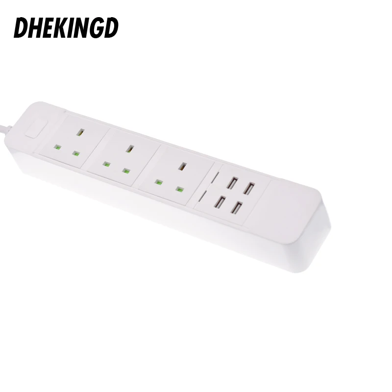 Смарт-Мощность полосы 3 UK розетки разъем с выходом 5V 3.1A 1USB 2.4A 4 USB быстрой зарядки