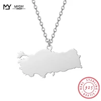 925 stering silver custom country map 2021 trend minimalist fine pendant necklaces gift new jewelry geometric 2021 trend