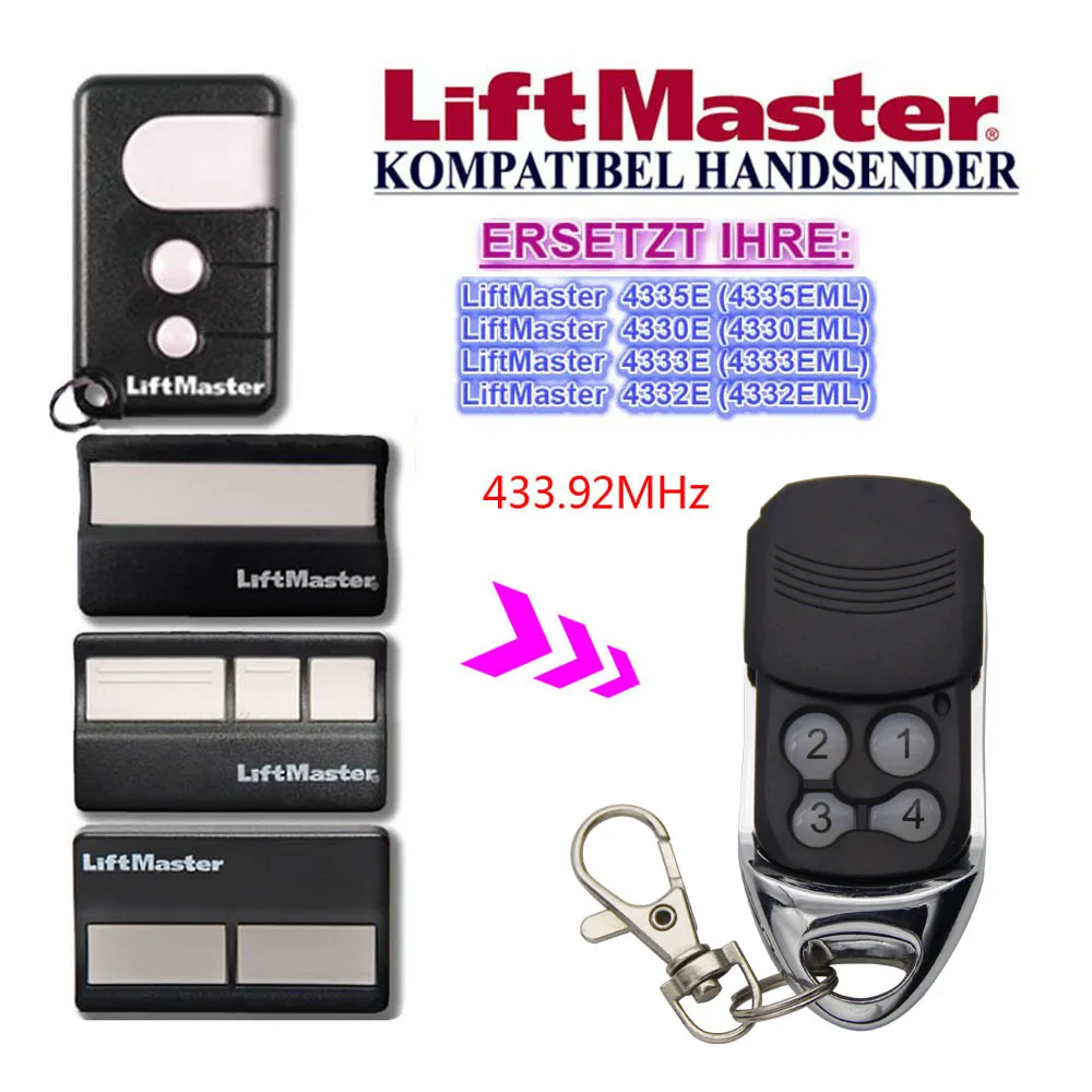 Liftmaster дистанционного Управление Чемберлен 4333E 4333EML 4335E 4335EML 4330E 4332E запасной пульт