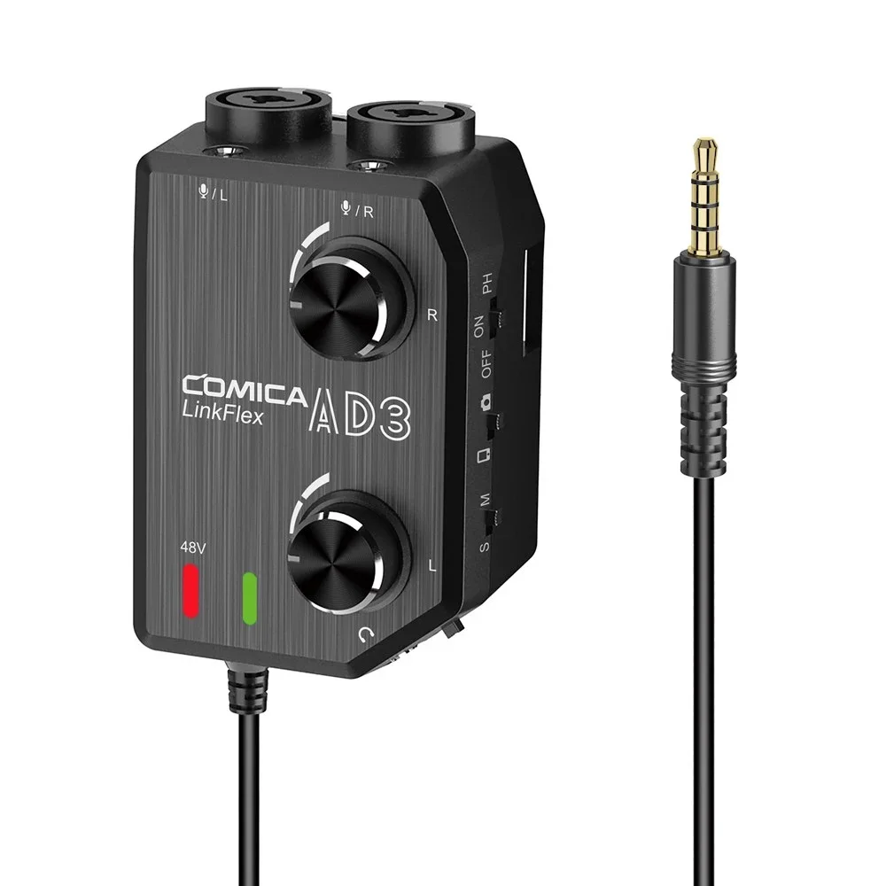 

CoMica LINKFLEX AD3 Two-channels XLR/3.5mm/6.35mm-3.5mm Audio Preamp Mixer / Adapter / Interface for 3.5mm DSLR Cameras