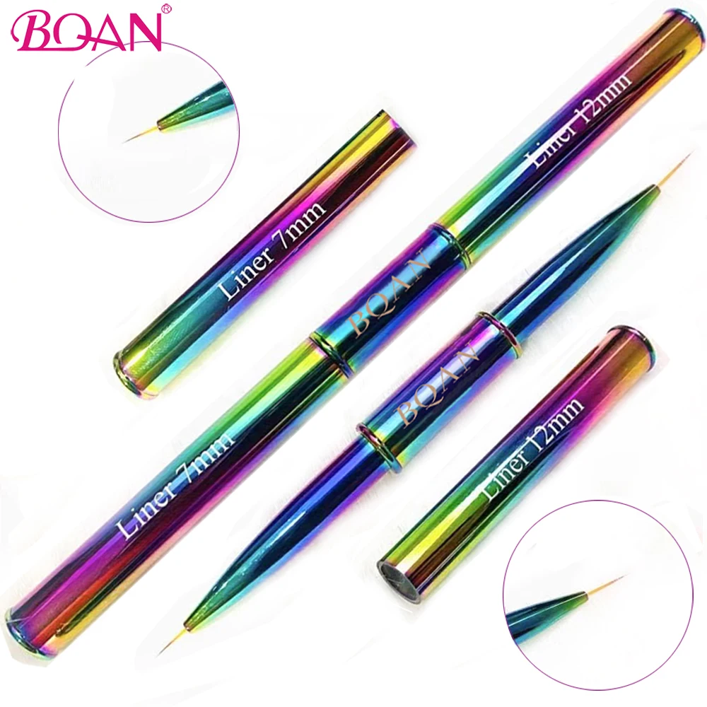 

BQAN красочная Двусторонняя Кисть для ногтей кисть для рисования французская полоса для ногтевого дизайна кисть для лайнера ручка для рисова...