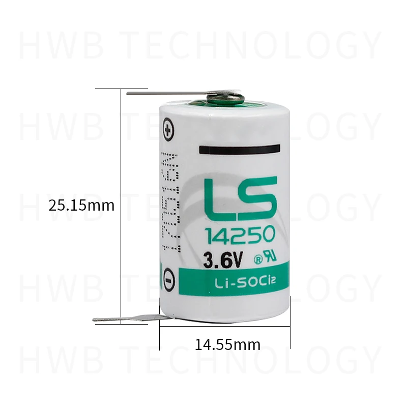 20pcs New Original SAFT LS14250 14250 3.6V 1250mAh LiSOCL2 PLC battery with two pin Free Shipping | Электроника