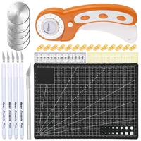 nonvor rotary cutter tools set with cutting mat blades patchwork ruler carving knife leather sewing kit clips for quilting diy