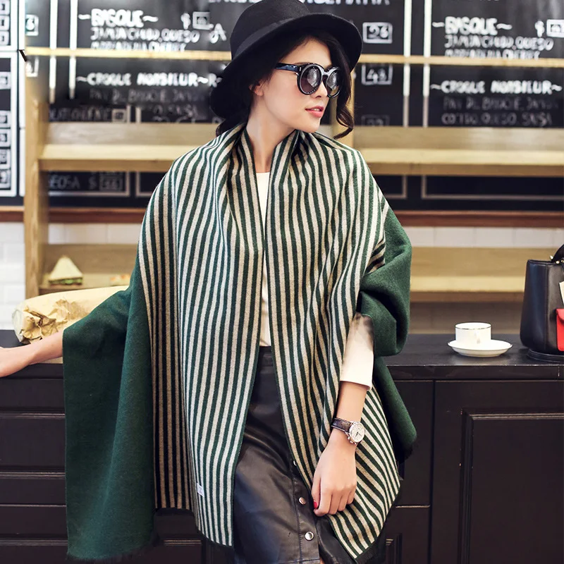 Новый элегантный темпераментный двухсторонний кашемировый шарф в Вертикальную