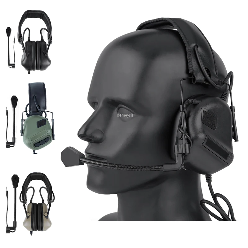 Армейская тактическая гарнитура Защита слуха шумоподавляющие наушники для
