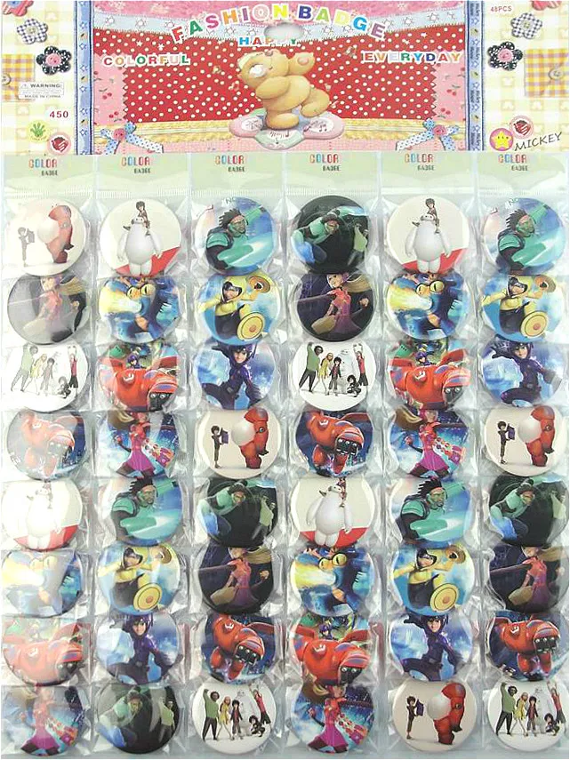 Бесплатная доставка с буквенным принтом Большой Герой 6 Baymax значок кнопки