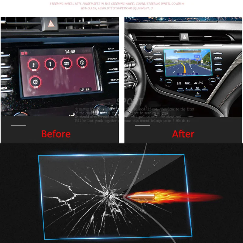 

Navigation Screen Tempered Film Central Control Display Protective Film Interior For Toyota Camry 2018 2019 2020 Car Accessories