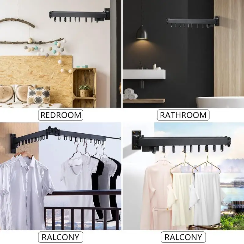 Выдвижная складная подвесная сушилка для дома и балкона вешалка одежды
