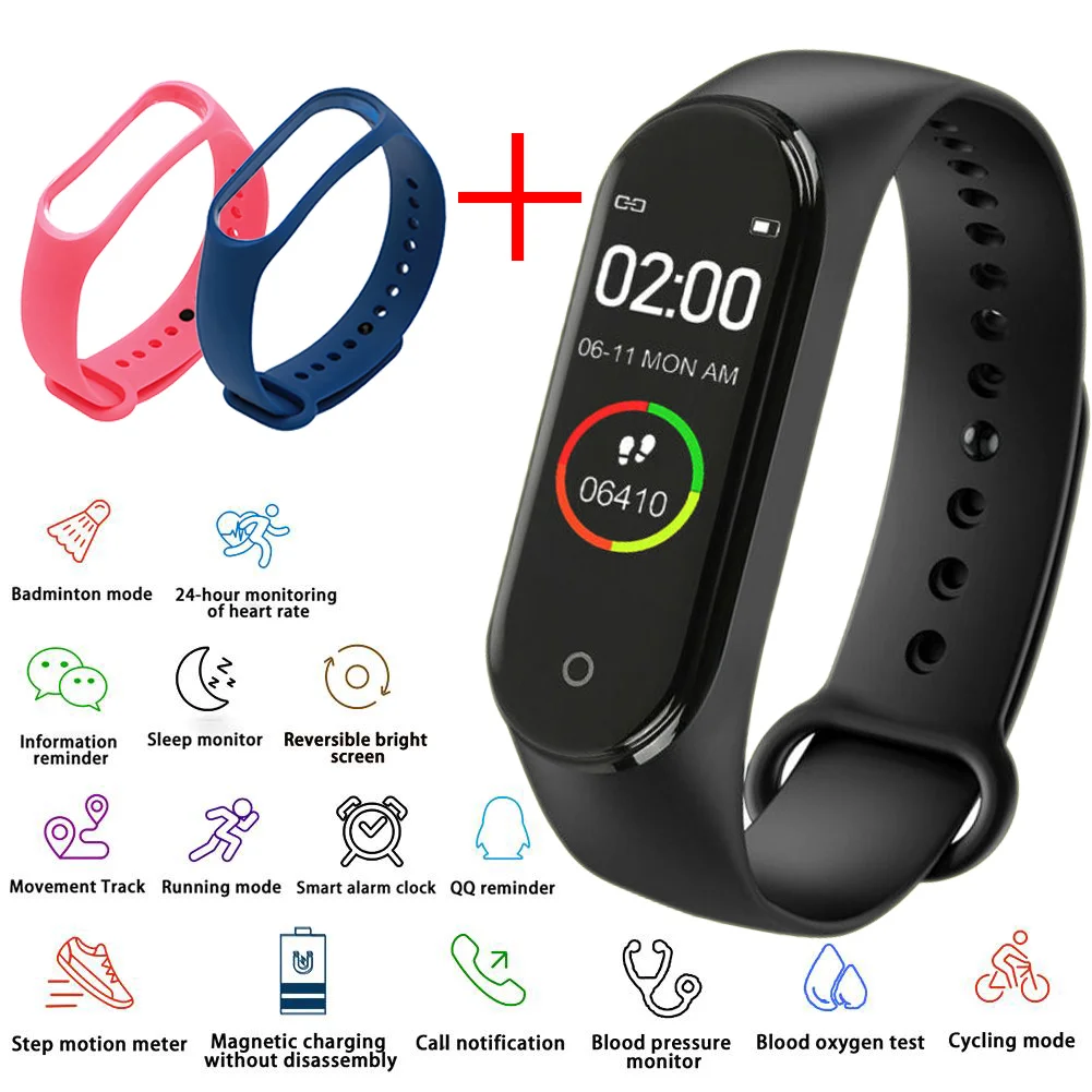 

Men's Electronic Watch Women's Heart Rate Monitor Bluetooth Waterproof Message Call Reminder Pedometer Kids Watches Add Strap
