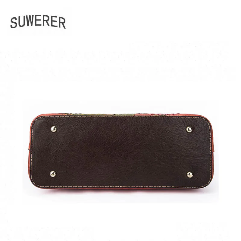 

Women Genuine Leather bag 2020 new leather retro embossed crossbody bag Fashion shoulder bag Large capacity tote bag