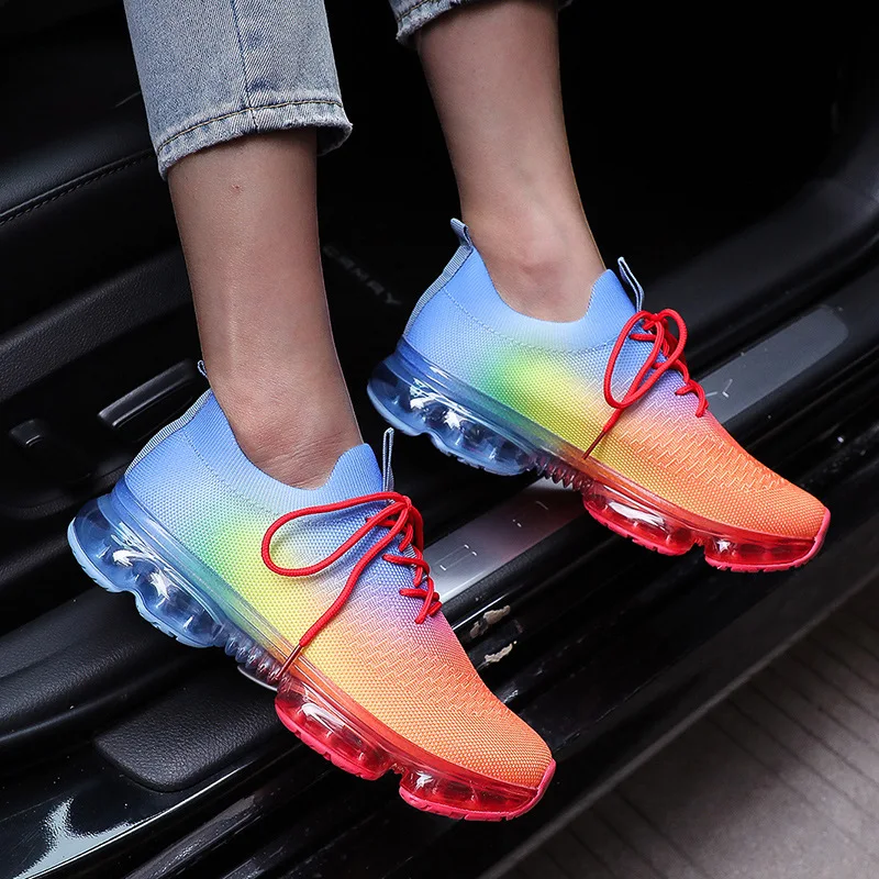 

Air Cushion Bottom Increased Women Shoes Trendy Shoes 43 Large Size Mesh Breathable Casual Sports Women Shoes Shoes Women