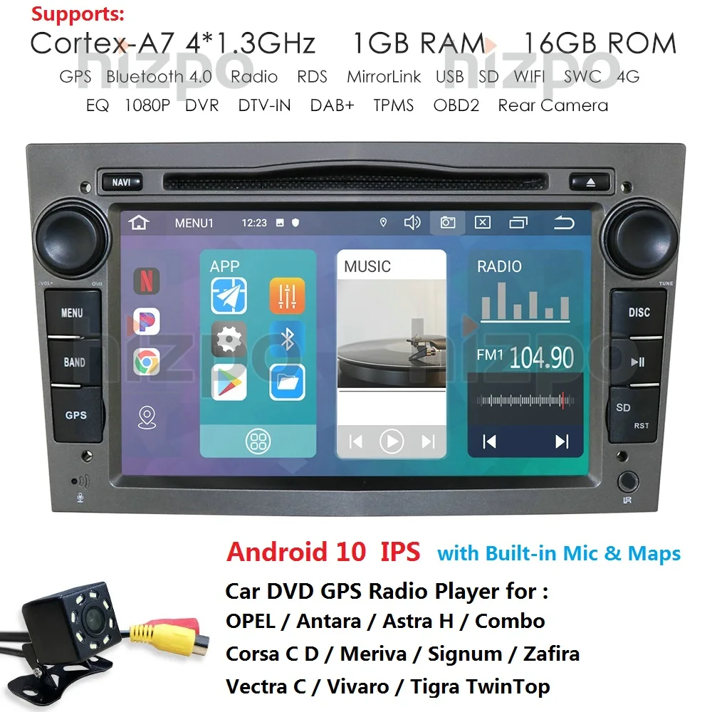 Автомагнитола 2 DIN Android 10 DVD GPS навигация подходит для opel Vauxhall Astra H G J Vectra Antara Zafira Corsa
