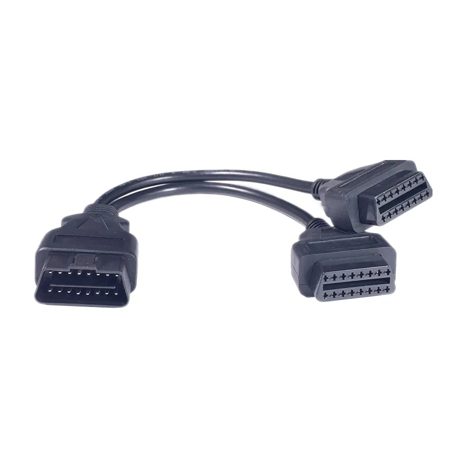 Новый хит продаж OBD 2 II Штекерный к двойному гнезду 16 контактный y разветвитель