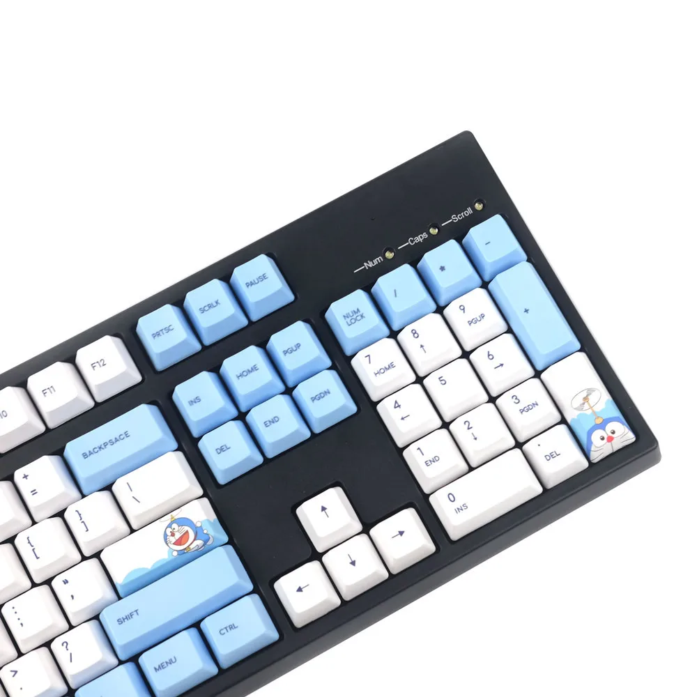 Механическая клавиатура Doraemon PBT keycaps OEM профильная с 108 клавишами сублимационная