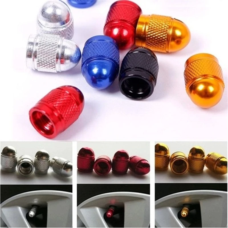 

4X Aluminum Bullet Car Truck Pickup Air Port Cover Tire Valve Wheel Stem Cap