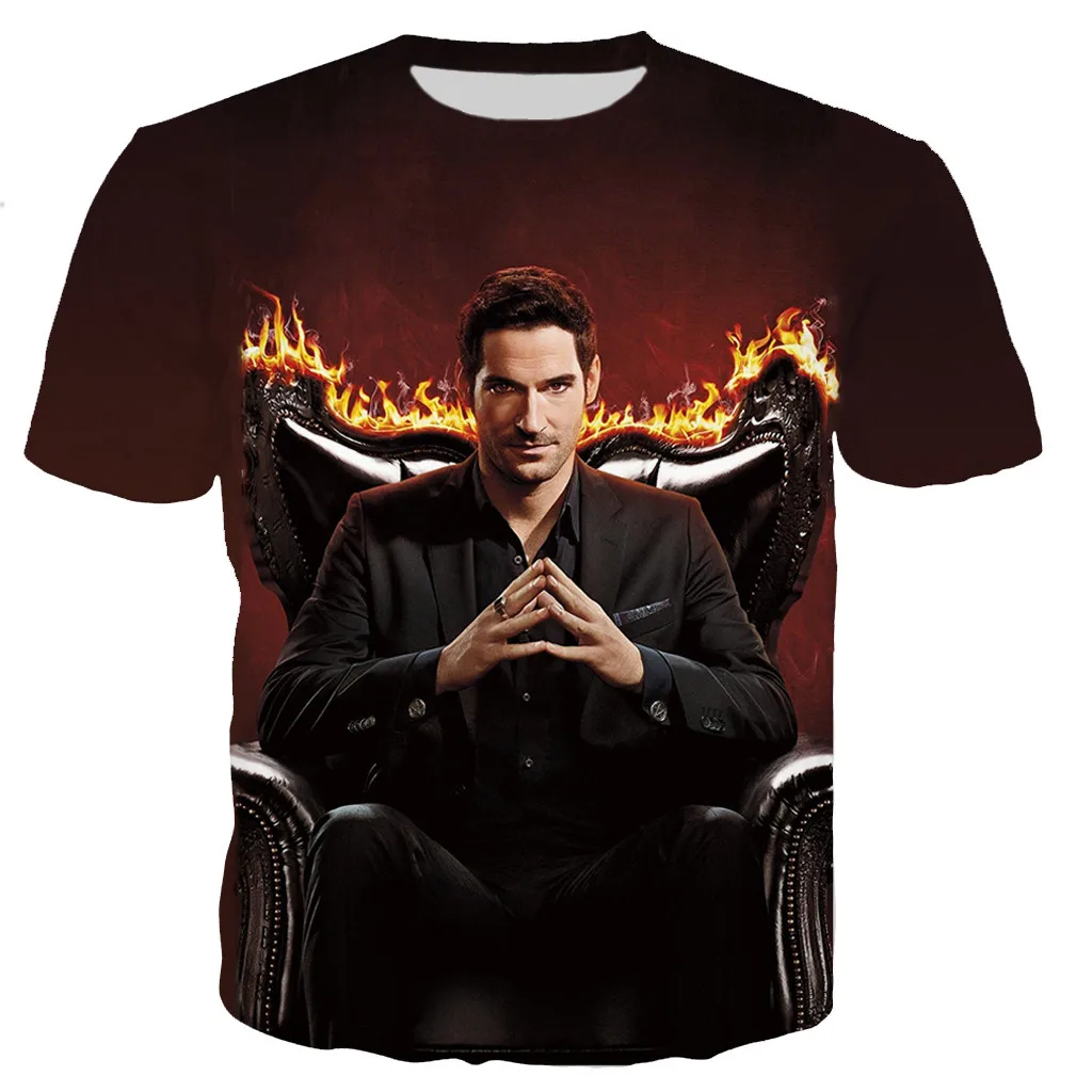 Футболка Lucifer с 3D принтом для мужчин и женщин модная повседневная футболка в