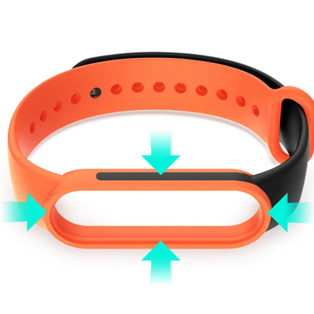 

2021 Summer Double Color Matching Silicone Strap For Xiaomi MI Band 6 5 New Style TPU Bracelet For MI Band 4 3 Smart Wristband