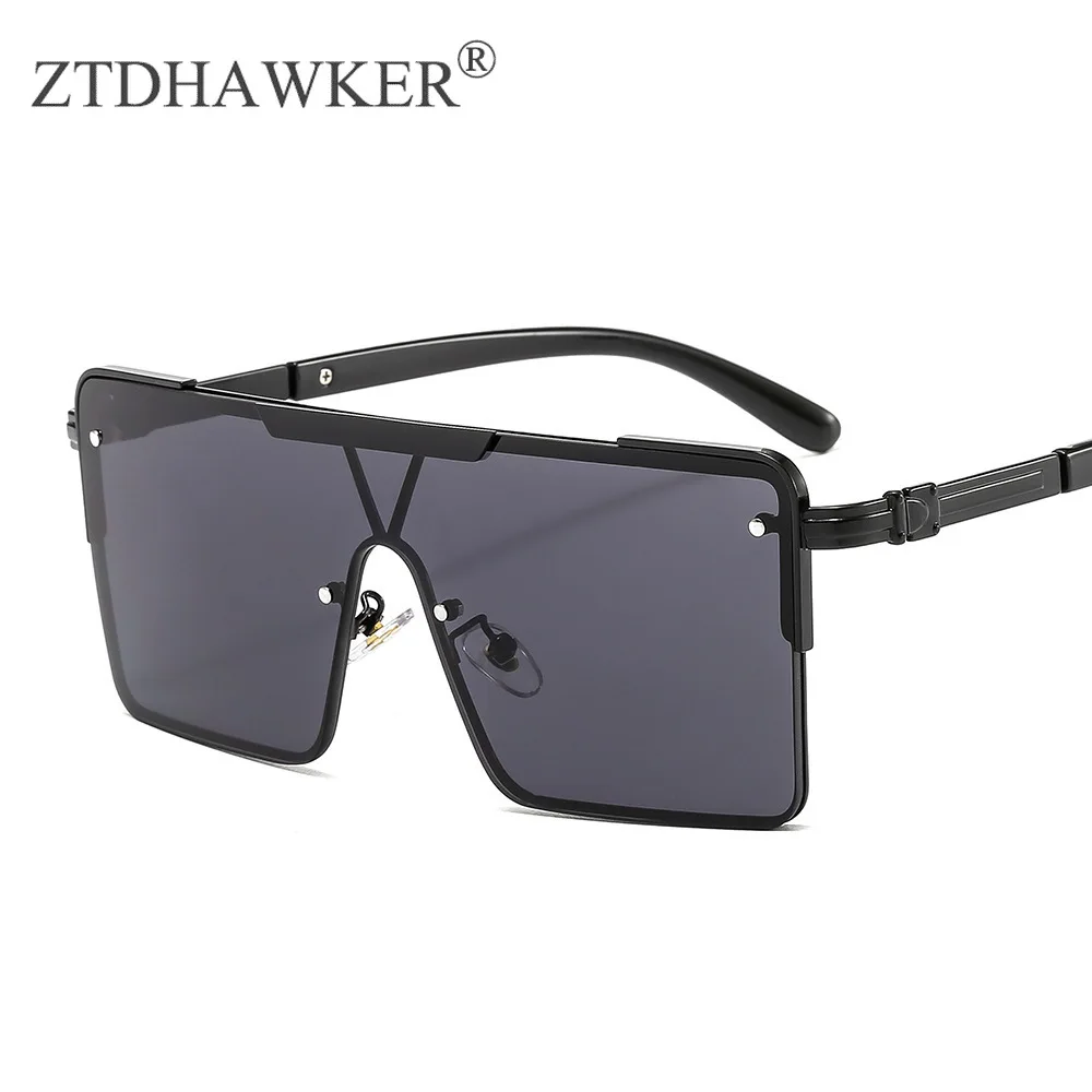 Новые модные большие солнцезащитные очки с металлической оправой Популярные