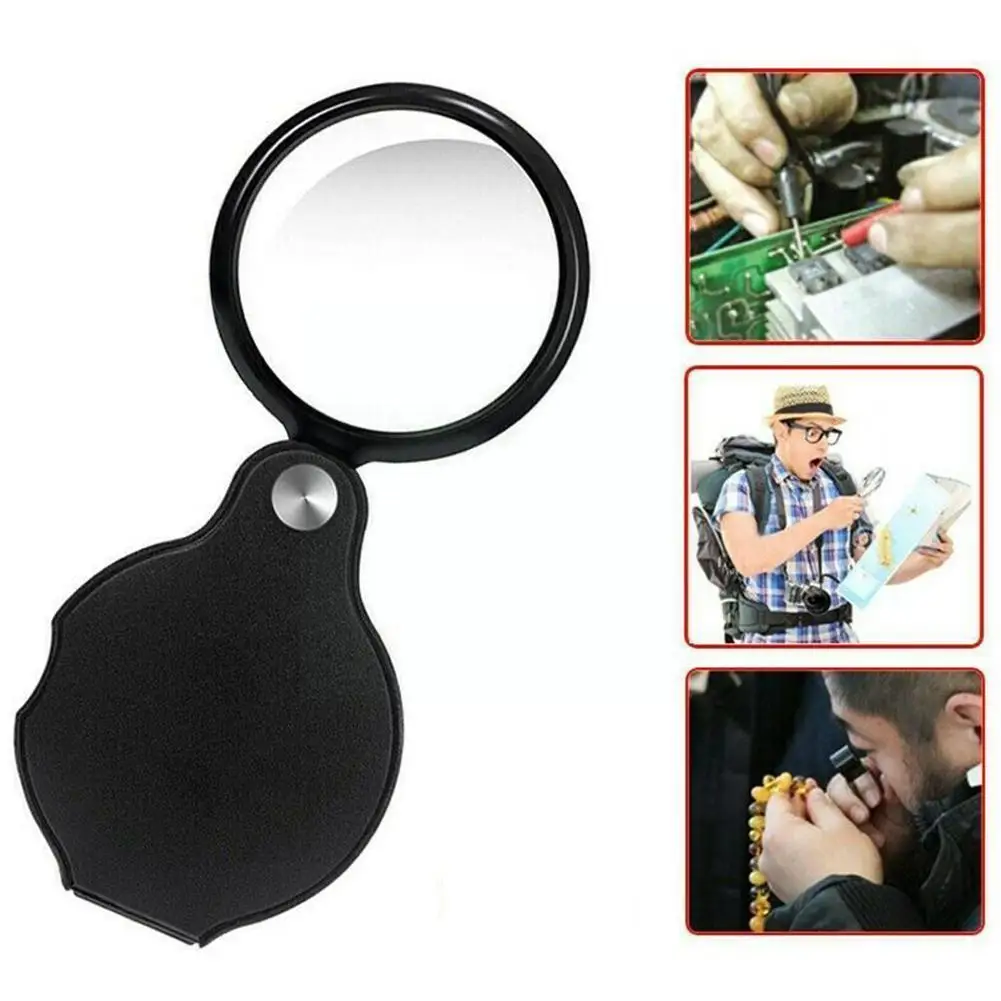 

Складное карманное увеличительное стекло, увеличительное стекло, большая лупа для чтения ювелирных изделий, портативное мини-увеличительн...